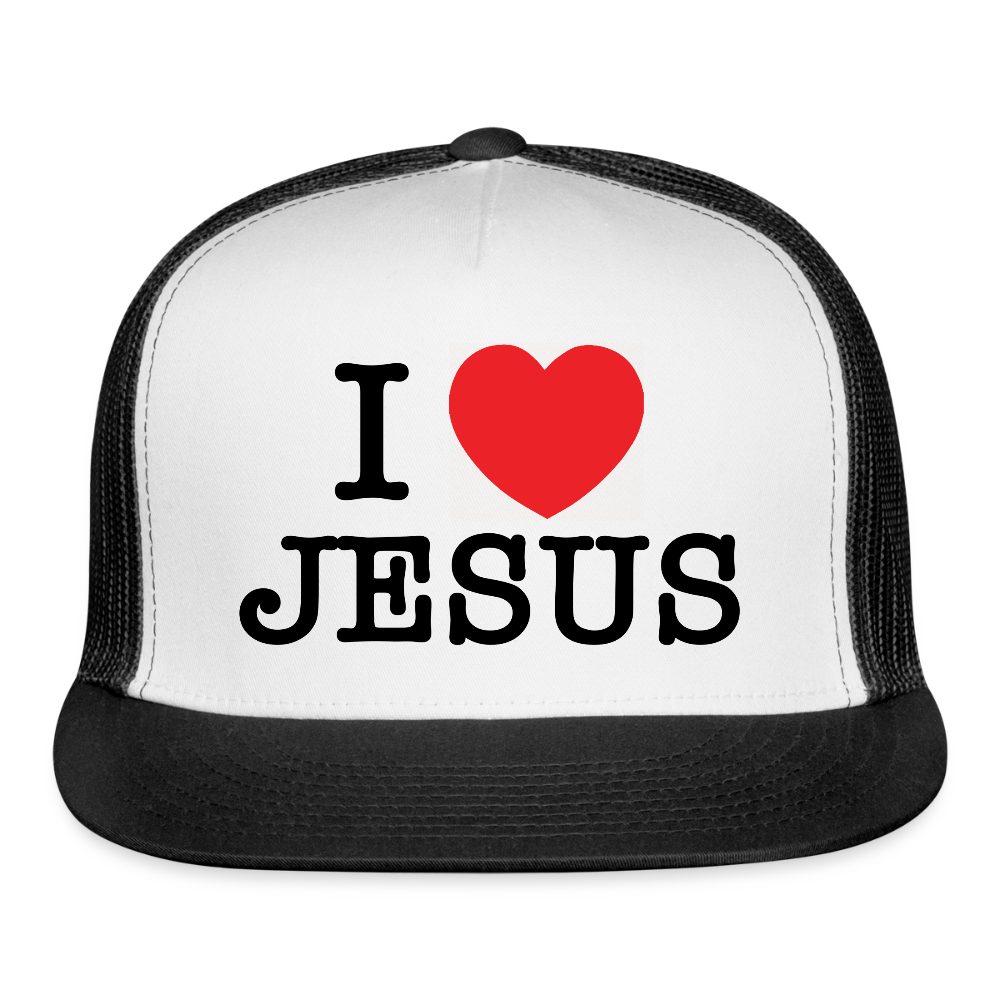 I Love Jesus Hat - white/black
