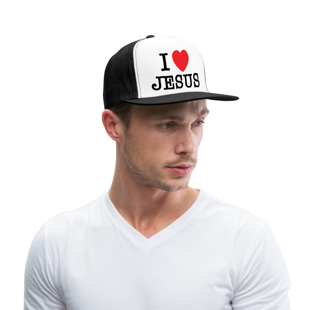 I Love Jesus Hat - white/black