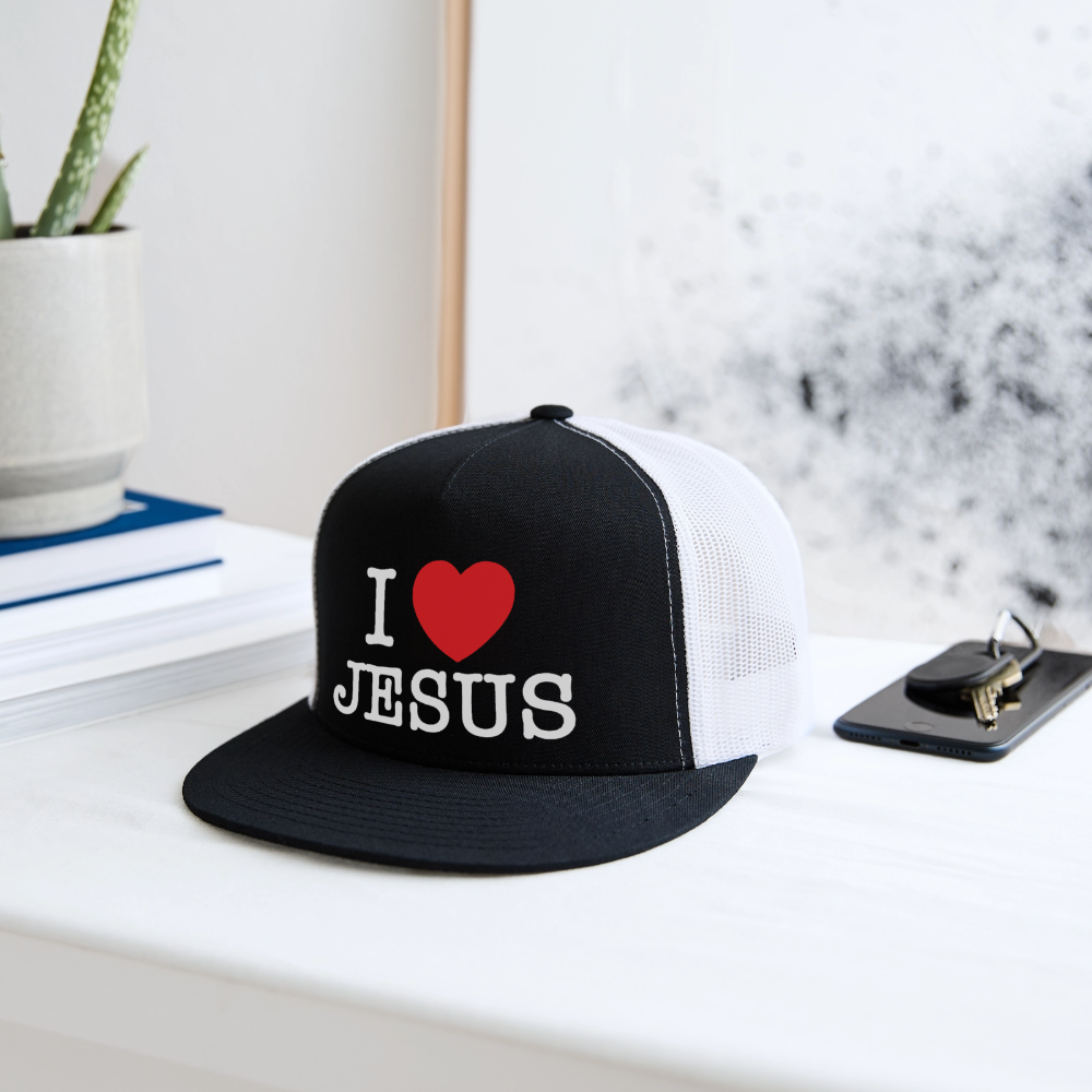 I Love Jesus Hat - black/white