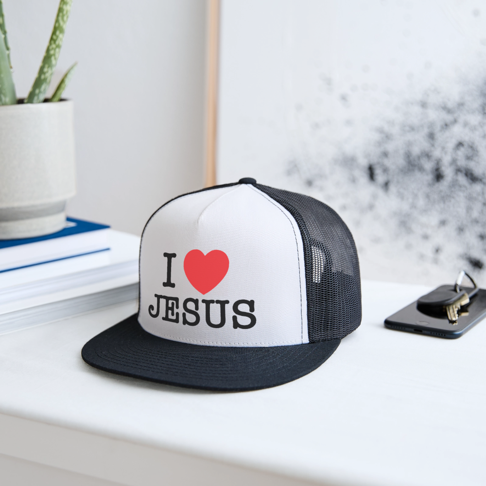 I Love Jesus Hat - white/black