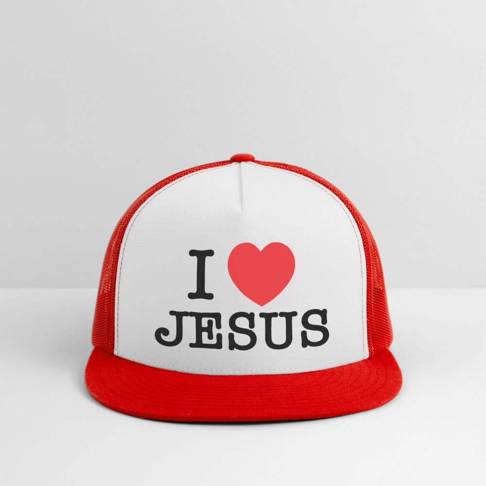 I Love Jesus Hat - white/red
