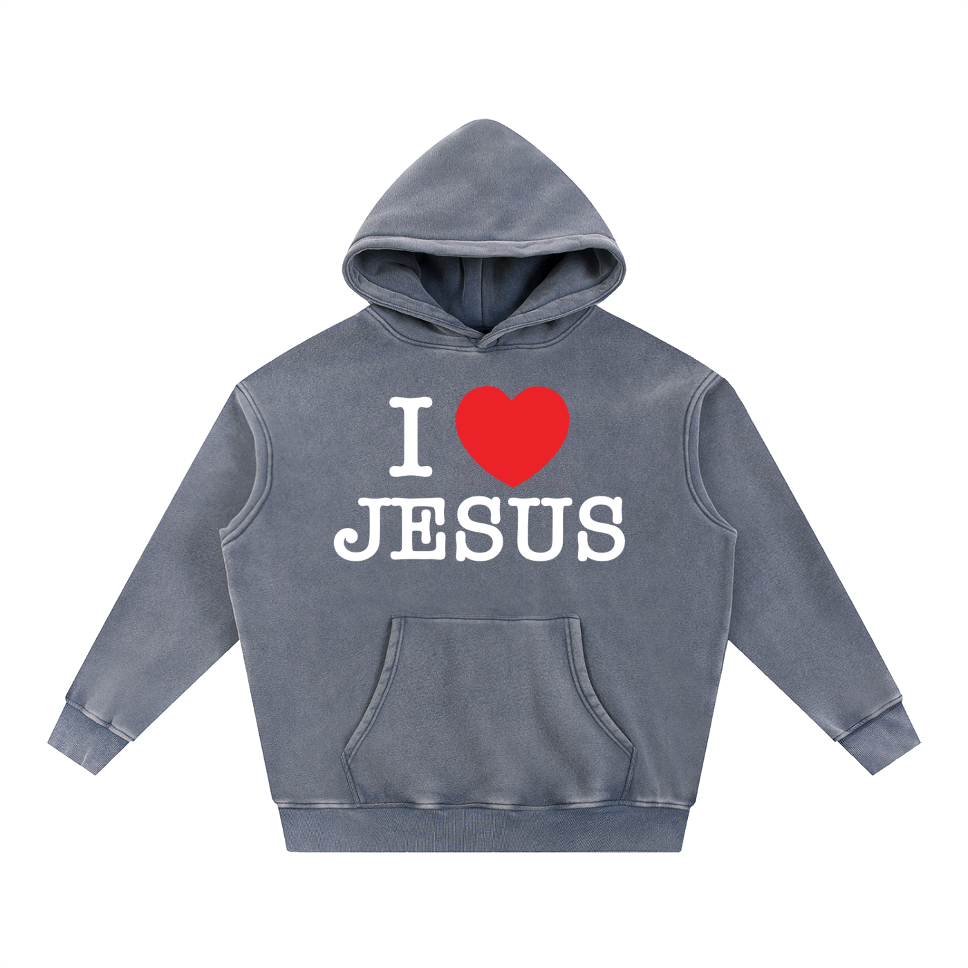 I Love Jesus Washed Oversize Hoodie
