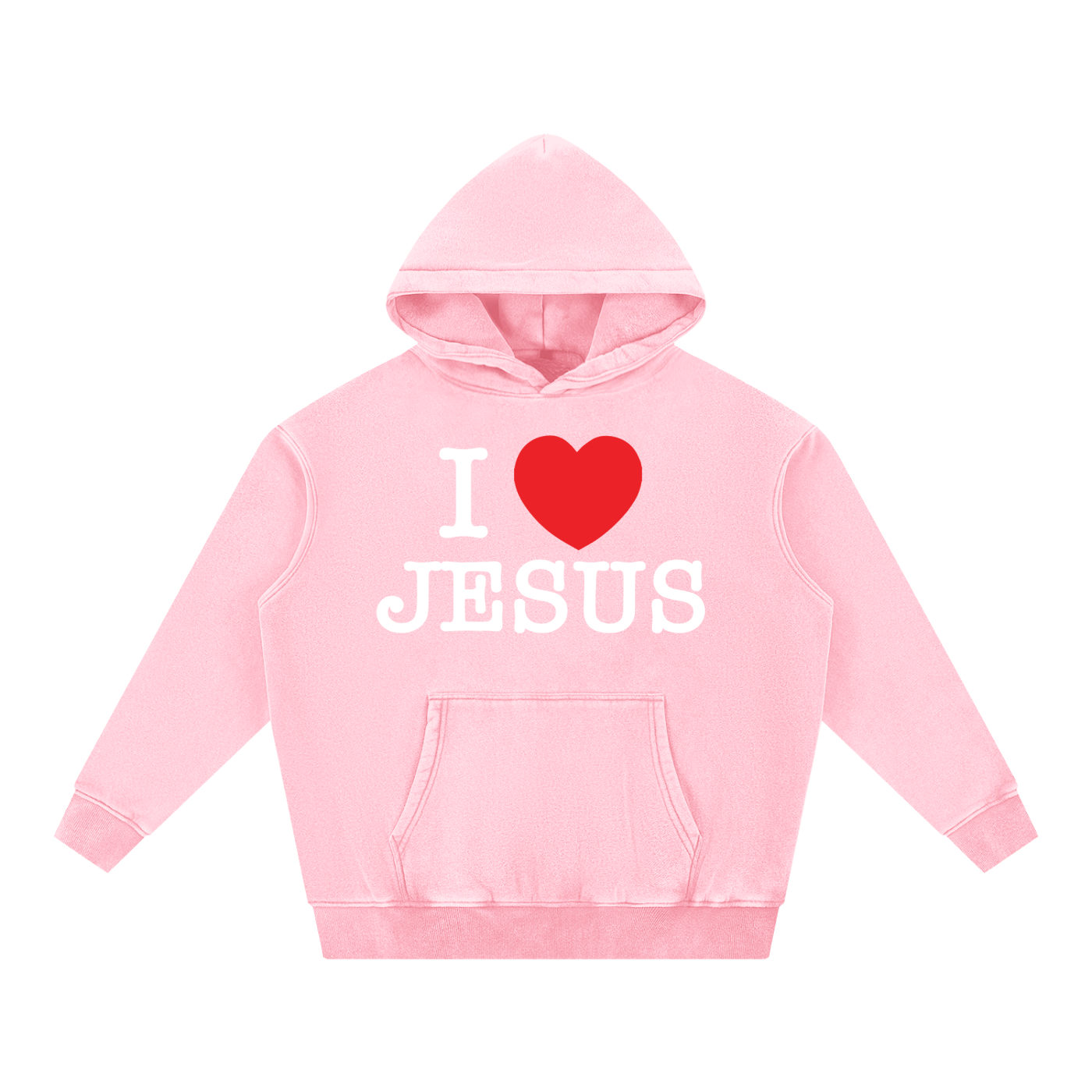 I Love Jesus Washed Oversize Hoodie