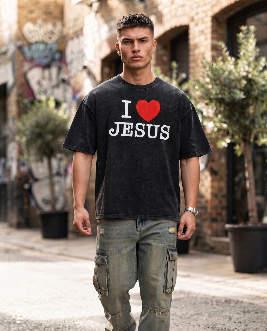 I Love Jesus Washed Box Tee