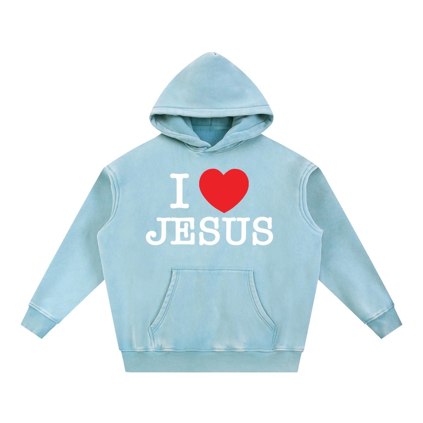 I Love Jesus Washed Oversize Hoodie