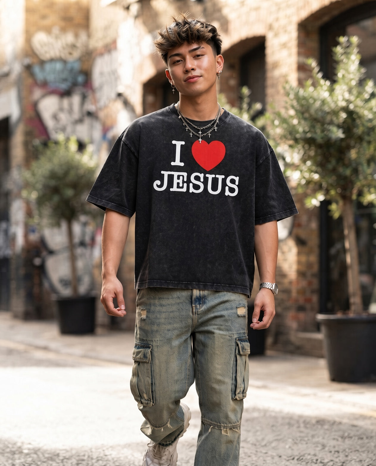 I Love Jesus Washed Box Tee